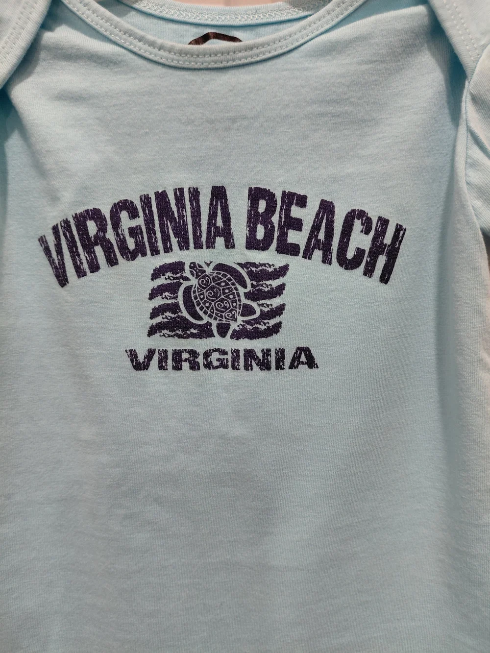 Virginia Beach Light Aqua Baby One-Piece Bodysuit #0945